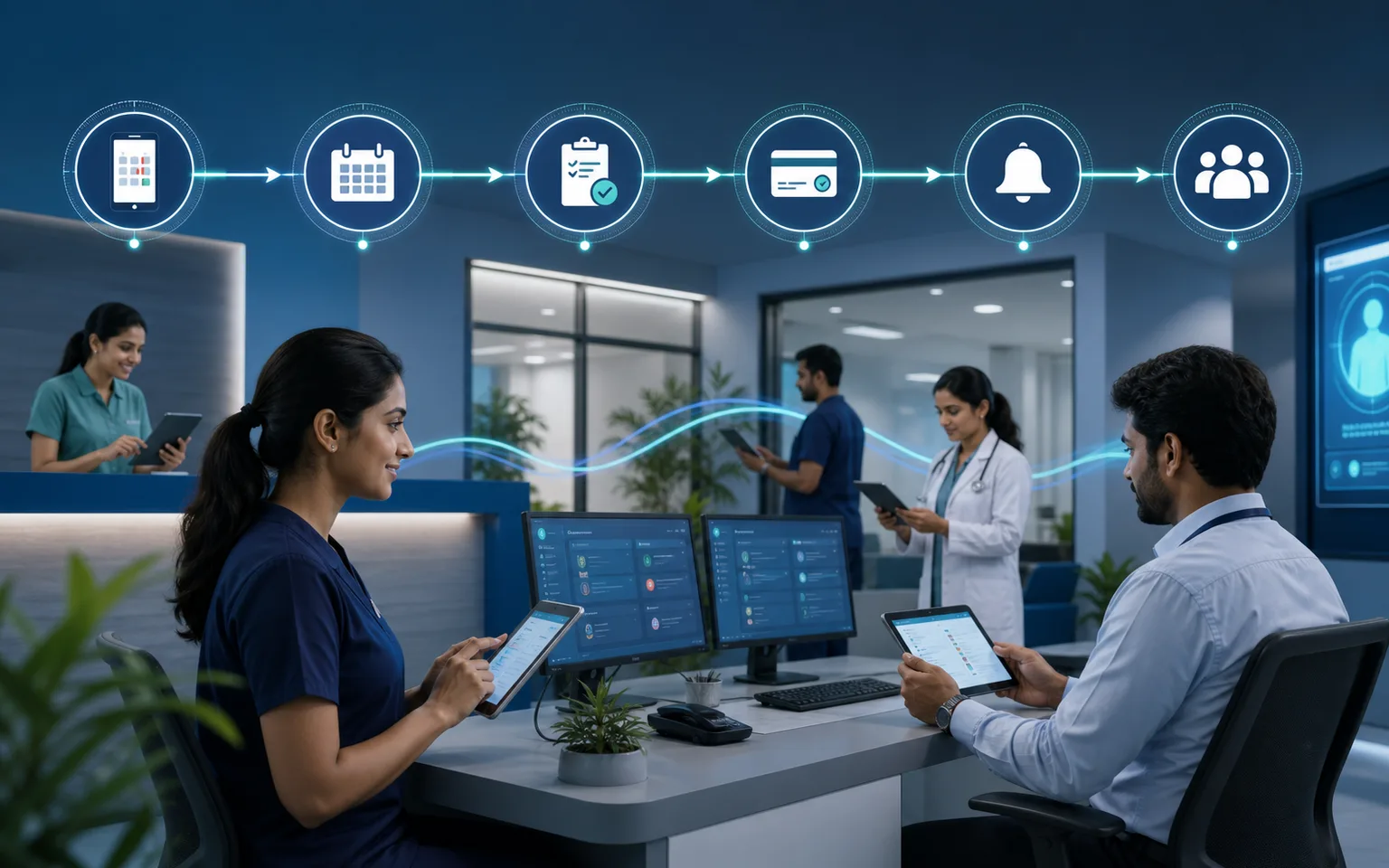 Clinic team managing appointments and follow-ups through an automated workflow