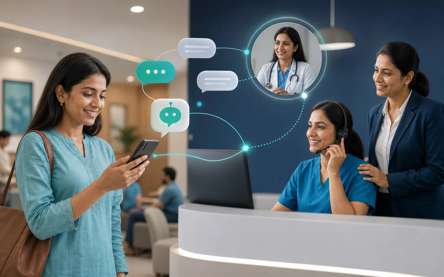 Patient appointment chatbot connected to a secure clinic WhatsApp workflow